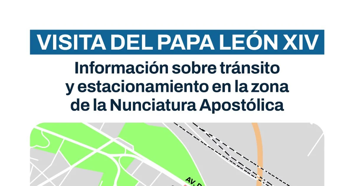 Foto oficial: Operativo en el perímetro de seguridad en la Nunciatura Apostólica por la visita del papa León XIV
