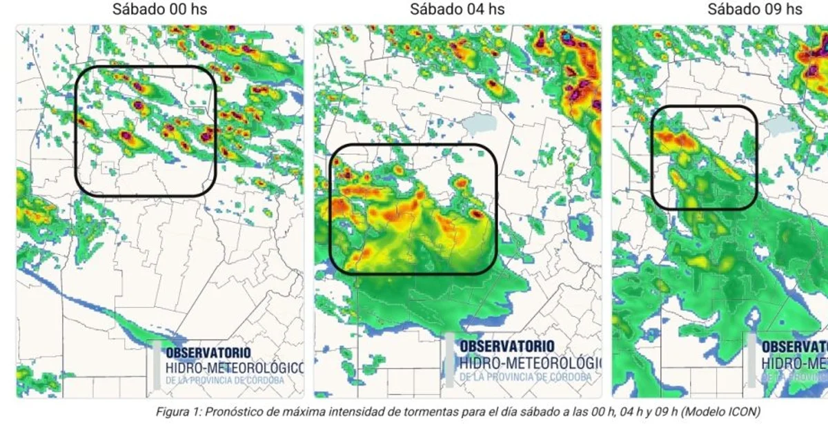 Foto oficial: Prevén tormentas fuertes, con ocasional actividad severa, en distintos sectores de Córdoba